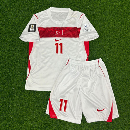 Kenan Yıldız #11 Turkey Türkiye 2026 World Cup Away White KIDS Football Jersey