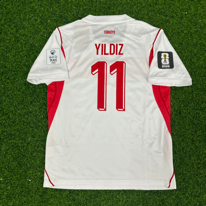 Kenan Yıldız #11 Turkey Türkiye 2026 World Cup Away White KIDS Football Jersey
