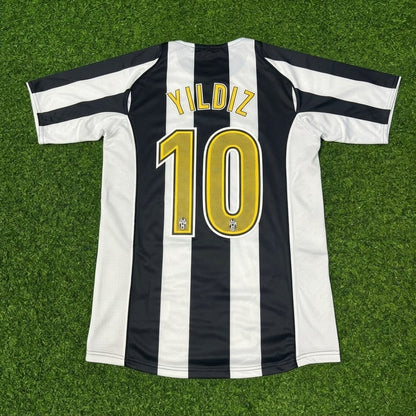 Kenan Yıldız #10 Juventus  Black White Home Retro Football Jersey