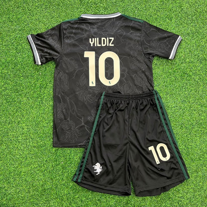 Kenan Yıldız Juventus 2026 New Season Black Kids Football Jersey Kit