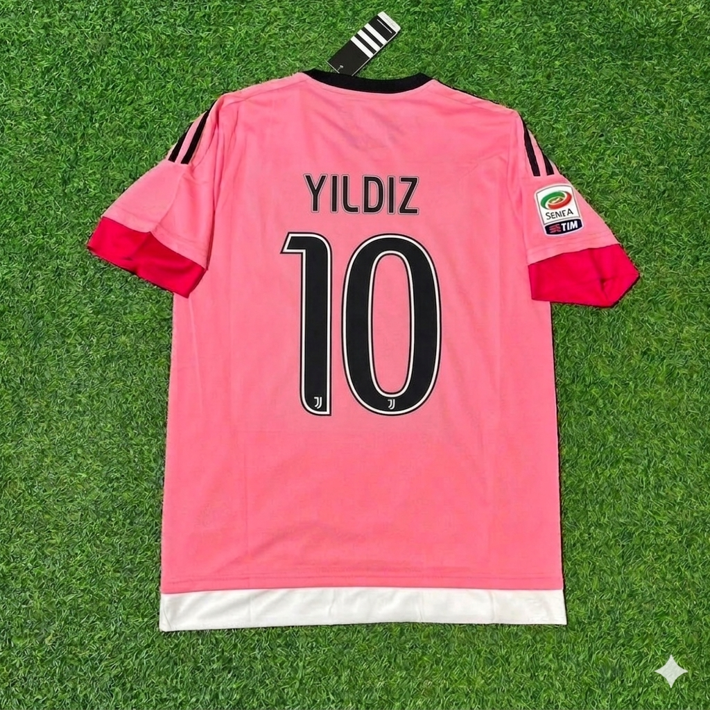 Kenan Yildiz Juventus Retro Pink Jersey Trikot