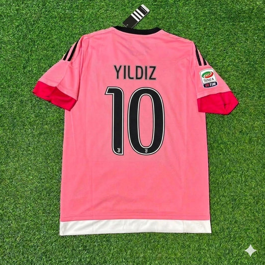 Kenan Yildiz Juventus Retro Pink Jersey Trikot