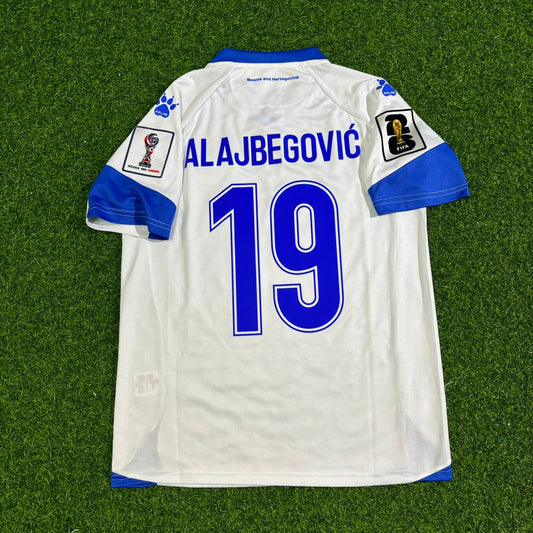 Kerim Alajbegovic Bosnia and Herzegovina 2026 World Cup Away White Football Jersey