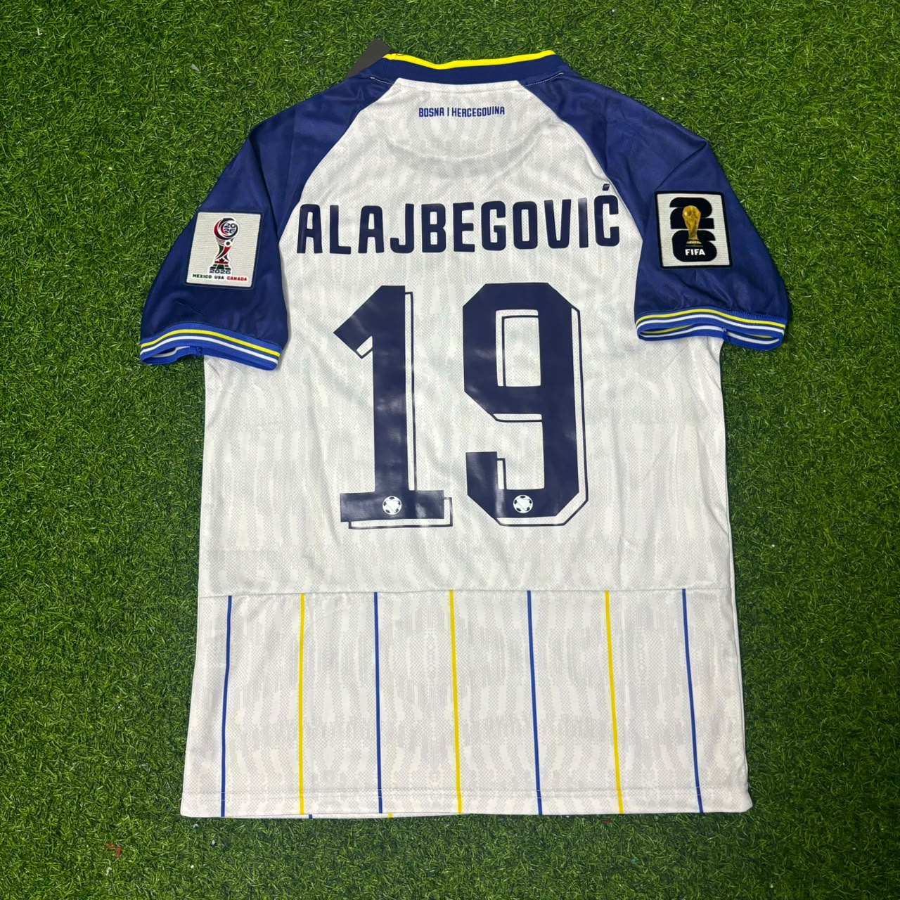 Kerim Alajbegovic Bosnia and Herzegovina 2026 World Cup White Football Jersey