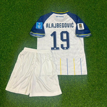 Kerim Alajbegović Bosnia and Herzegovina 2026 World Cup White Kids Kit Football Jersey