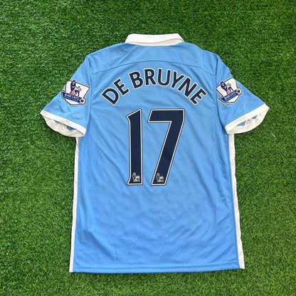 Kevin De Bruyne Manchester City 2015/2016 Home Retro Football Jersey