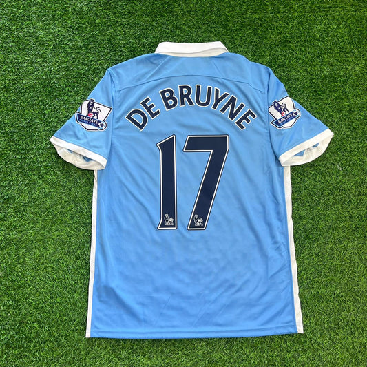 Kevin De Bruyne Manchester City 2015/2016 Home Retro Football Jersey