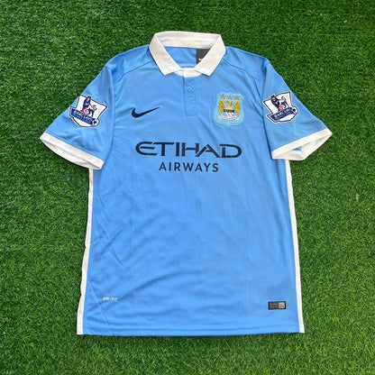 Kevin De Bruyne Manchester City 2015/2016 Home Retro Football Jersey