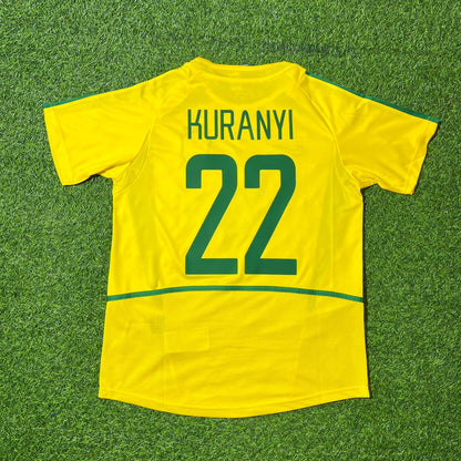 Kevin Kurányi Brazil 2002 Yellow Retro Football Jersey Kit