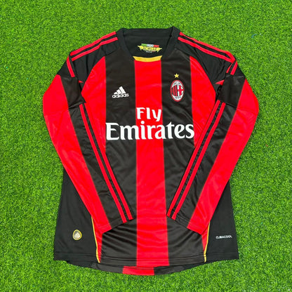 Kevin-Prince Boateng AC Milan 2010-2011 Home Log Sleeve Retro Football Jersey