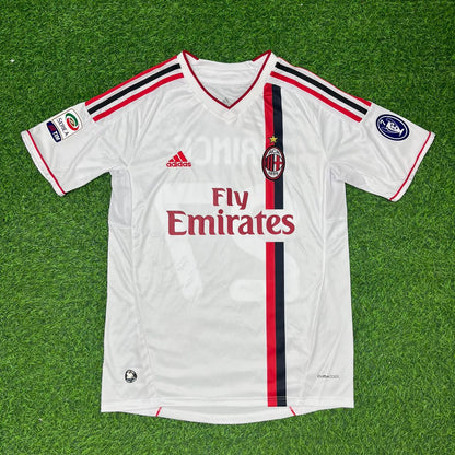 Kevin-Prince #70 Boateng Milan 2011-2012 White Away Retro Football Jersey