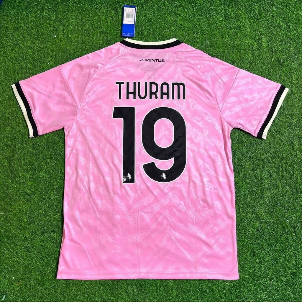 Khephren Thuram #19 Juventus 2026/2027 New Season Away Pink Football Jersey