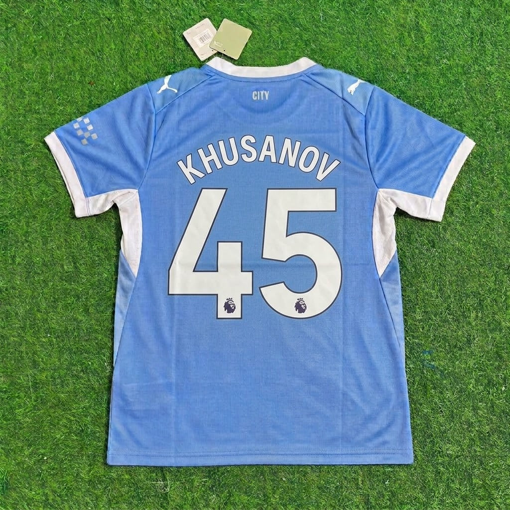 Abdukodir Khusanov Manchester City 2026-27 Home New Season Jersey Trikot Maillot Soccer Shirt