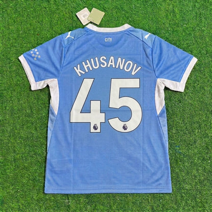 Abdukodir Khusanov Manchester City 2026-27 Home New Season Jersey Trikot Maillot Soccer Shirt