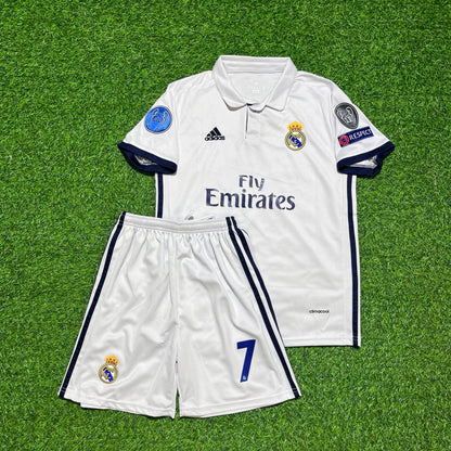 Cristiano Ronaldo #7 Real 2018 Retro Kids Jersey