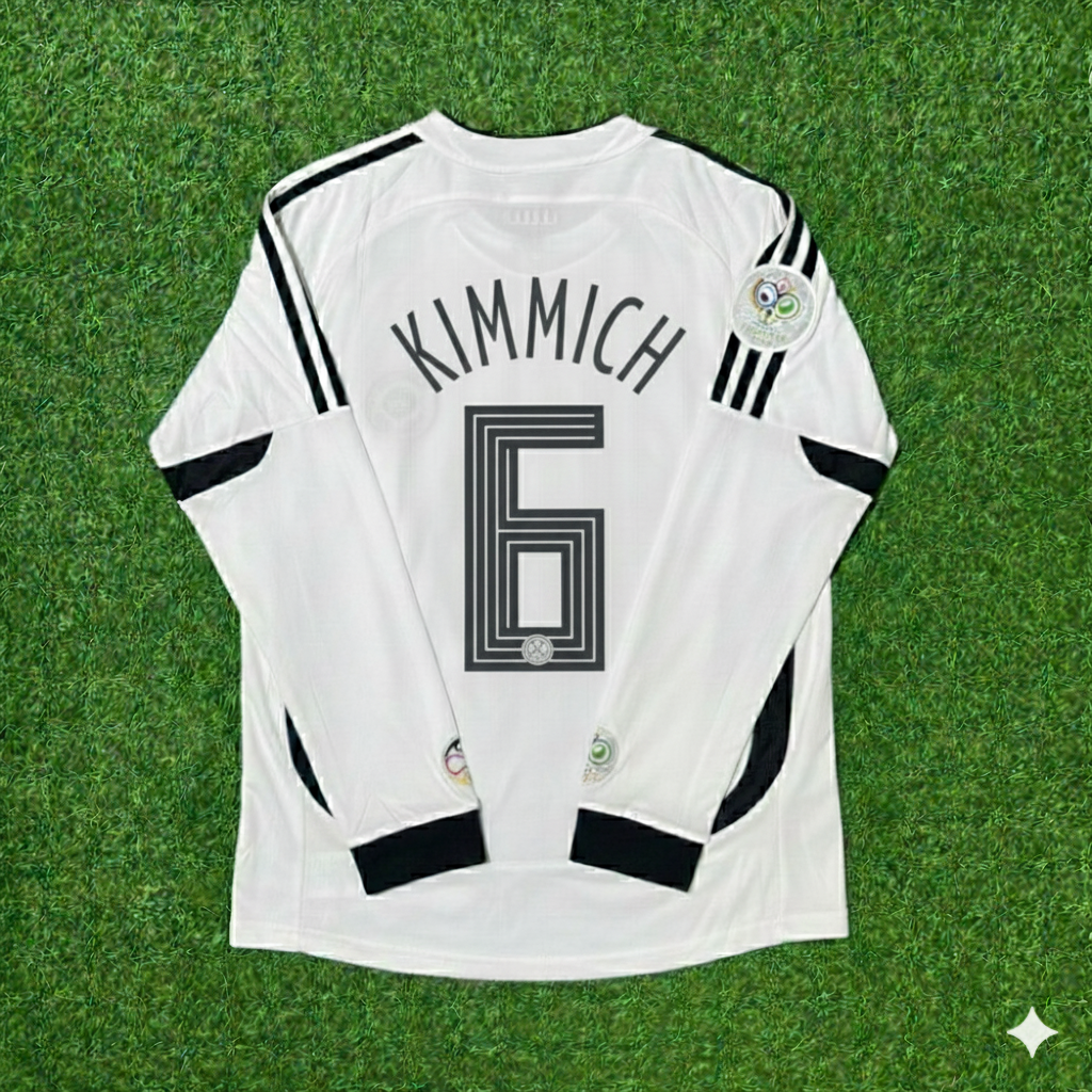 Maillot de football rétro blanc à manches longues Joshua Kimmich Allemagne Coupe du monde