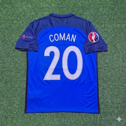 Kingsley Coman #20 France Euro 2016 Home Retro Football Jersey