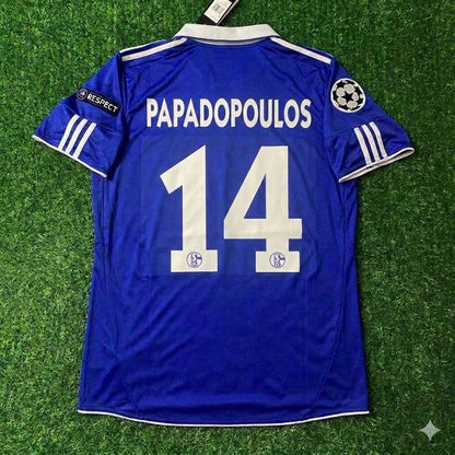 Avraam Papadopulos 14- Schalke 04 Season 2010- 11 Retro Champions League Football Jersey Trikot Soccer Shirt