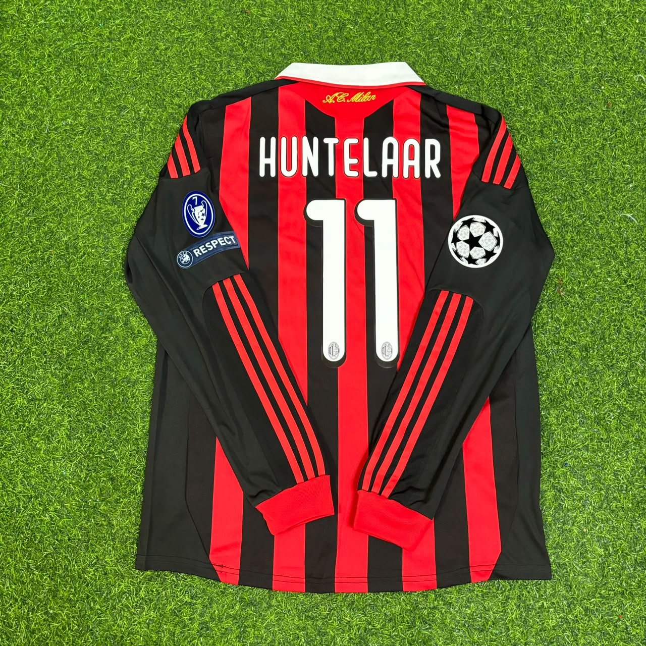 Klaas-Jan Huntelaar Milan 2009 2011 Retro Long Sleeve Jersey Maillot Trikot Maglia