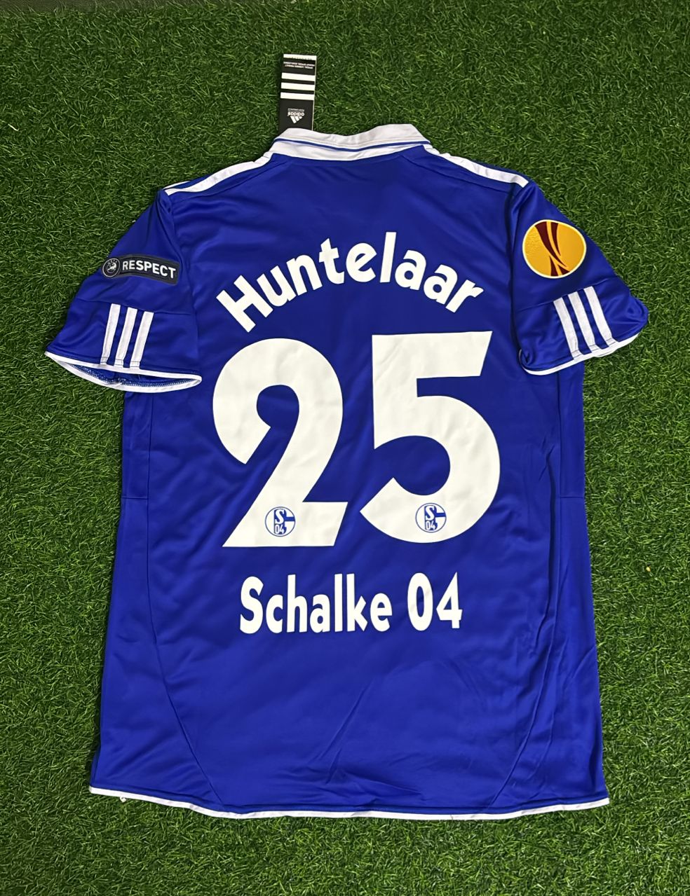 Klaas-Jan Huntelaar Schalke 04 2011 2012 Retro Uefa Patch Football Jersey Trikot Maillot Soccer Shirt