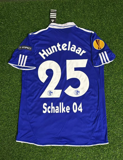 Klaas-Jan Huntelaar Schalke 04 2011 2012 Retro Uefa Patch Football Jersey Trikot Maillot Soccer Shirt