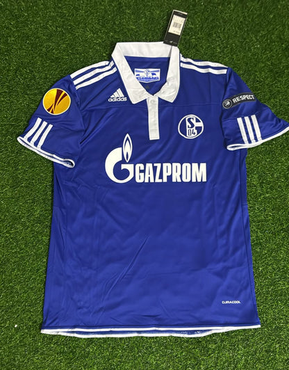 Klaas-Jan Huntelaar Schalke 04 2011 2012 Retro Uefa Patch Football Jersey Trikot Maillot Soccer Shirt