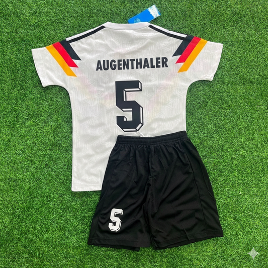 Klaus Augenthaler 5- Germany Deutschland Retro Kids 1990 World Cup Jersey - Deutschland Retro Kinder Trikot WM 1990 Soccer Shirt