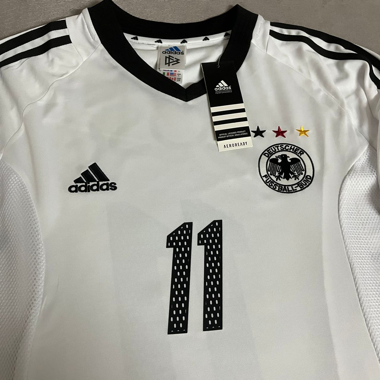 Miroslav Klose Germany 2002 World Cup Japan Korea White Retro Jersey