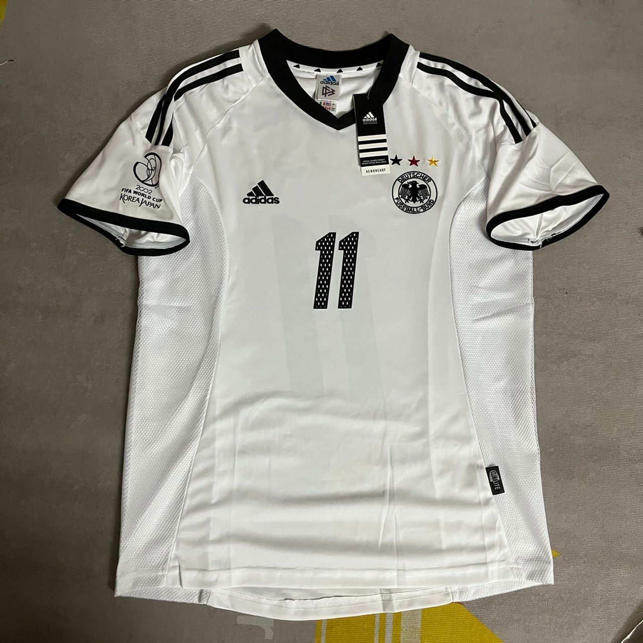 Miroslav Klose Germany 2002 World Cup Japan Korea White Retro Jersey