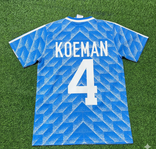 Ronald Koeman Netherlands 1988 Blue Retro Football Jersey Kit