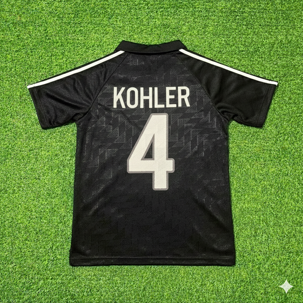 Jürgen Kohler Deutschland 1990 WM Schwarzes Retro Fußballtrikot