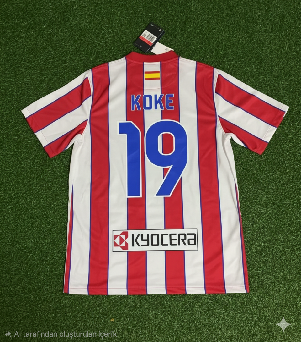Koke Atletico Madrid 2011 Retro Football Jersey Kit