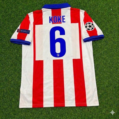 Koke 6- Atlético Madrid 2014 Champions League Final Retro Football Jersey