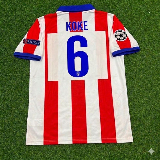 Koke 6- Atlético Madrid 2014 Champions League Final Retro Football Jersey