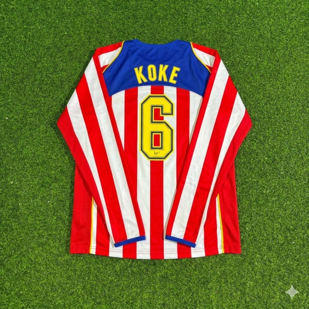 Koke #6 Atlético Madrid Spider-Man Long Sleeve Retro Football Jersey