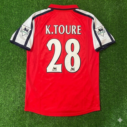 Kolo Touré #28 Arsenal 1999-2002 Red White Retro Jersey Trikot Maglia Camiseta Soccer Shirt