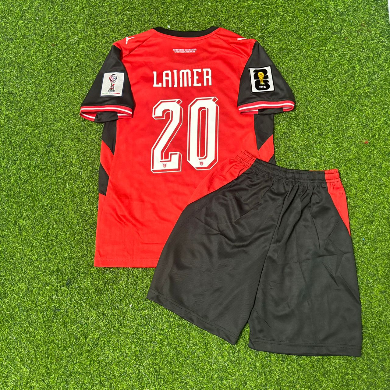Konrad Laimer #20 Austria 2026 World Cup Kids Football Jersey