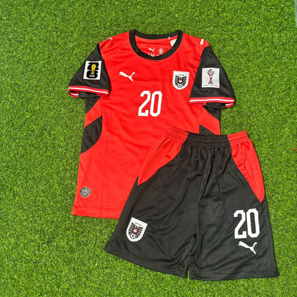 Konrad Laimer #20 Austria 2026 World Cup Kids Football Jersey