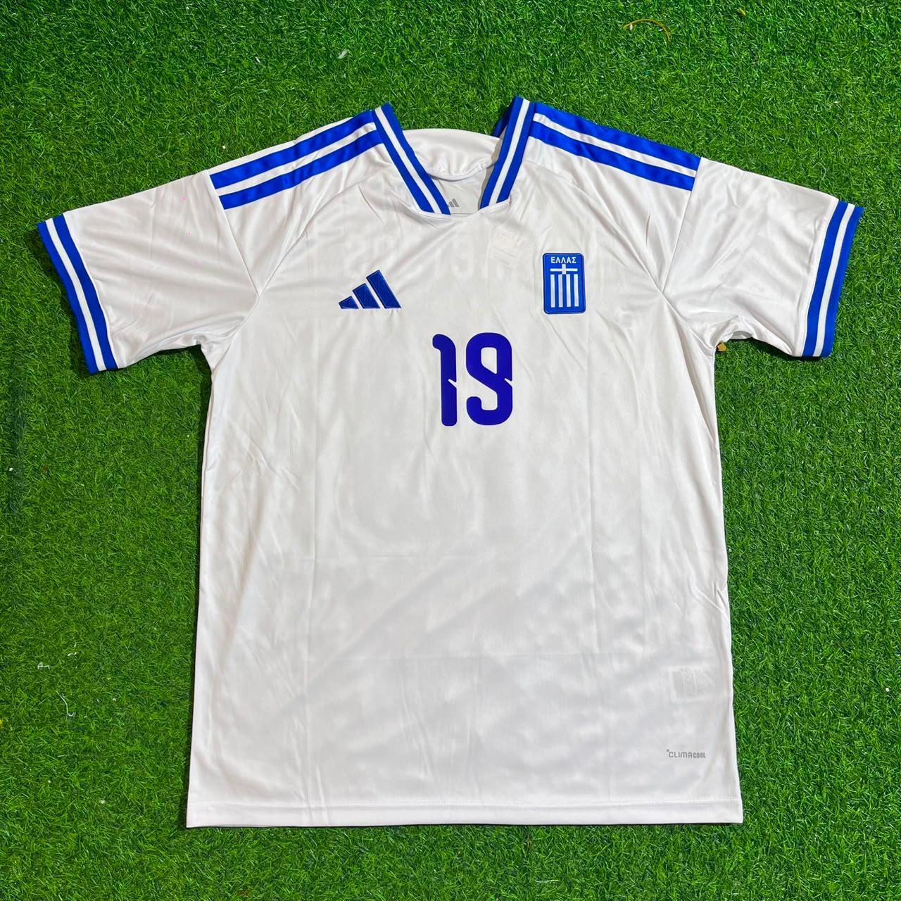 Konstantinos Karetsas Greece 2026 White Football Jersey