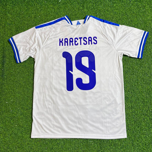 Konstantinos Karetsas Greece 2026 White Football Jersey