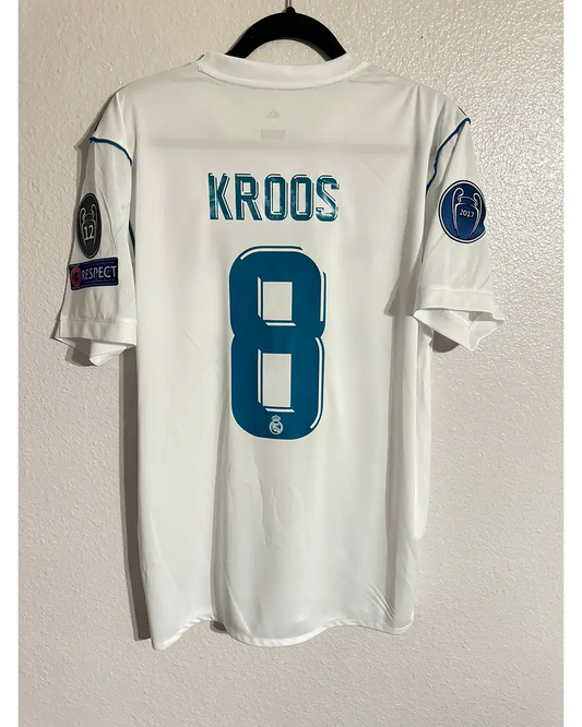 Toni Kroos Real Madrid 2017 2018 White Retro Football Jersey Trikot Maglia