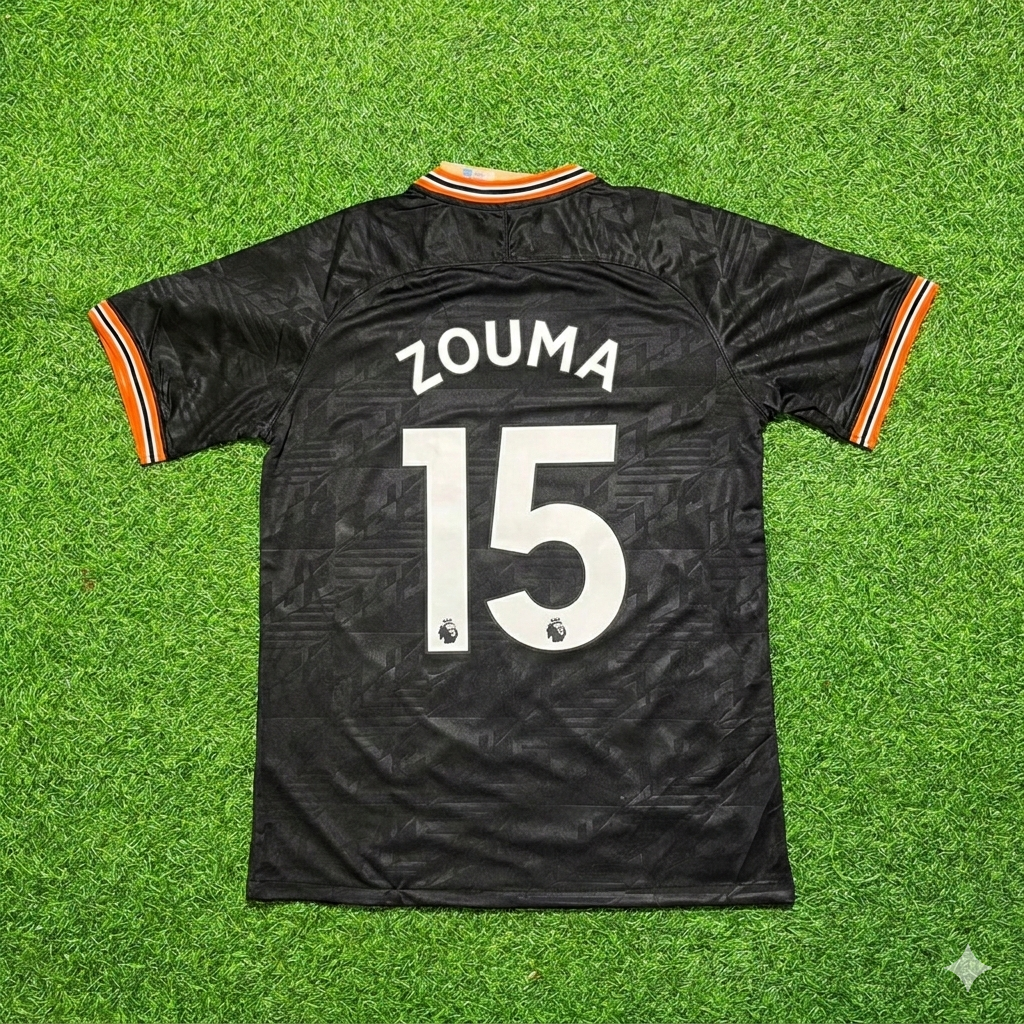 Kurt Zouma 15- Chelsea 2019/2020 Away Black Retro Football Jersey Kit