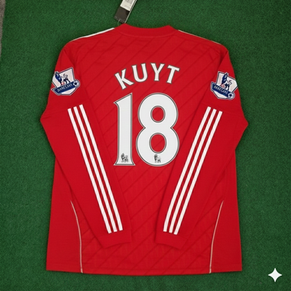 Dirk Kuyt Liverpool 2010 2012 Season Long Sleeves Red Retro Jersey Trikot Soccer Shirt