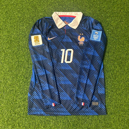 Kylian Mbappé #10 France 2026 World Cup Home Long Sleeve Football Jersey