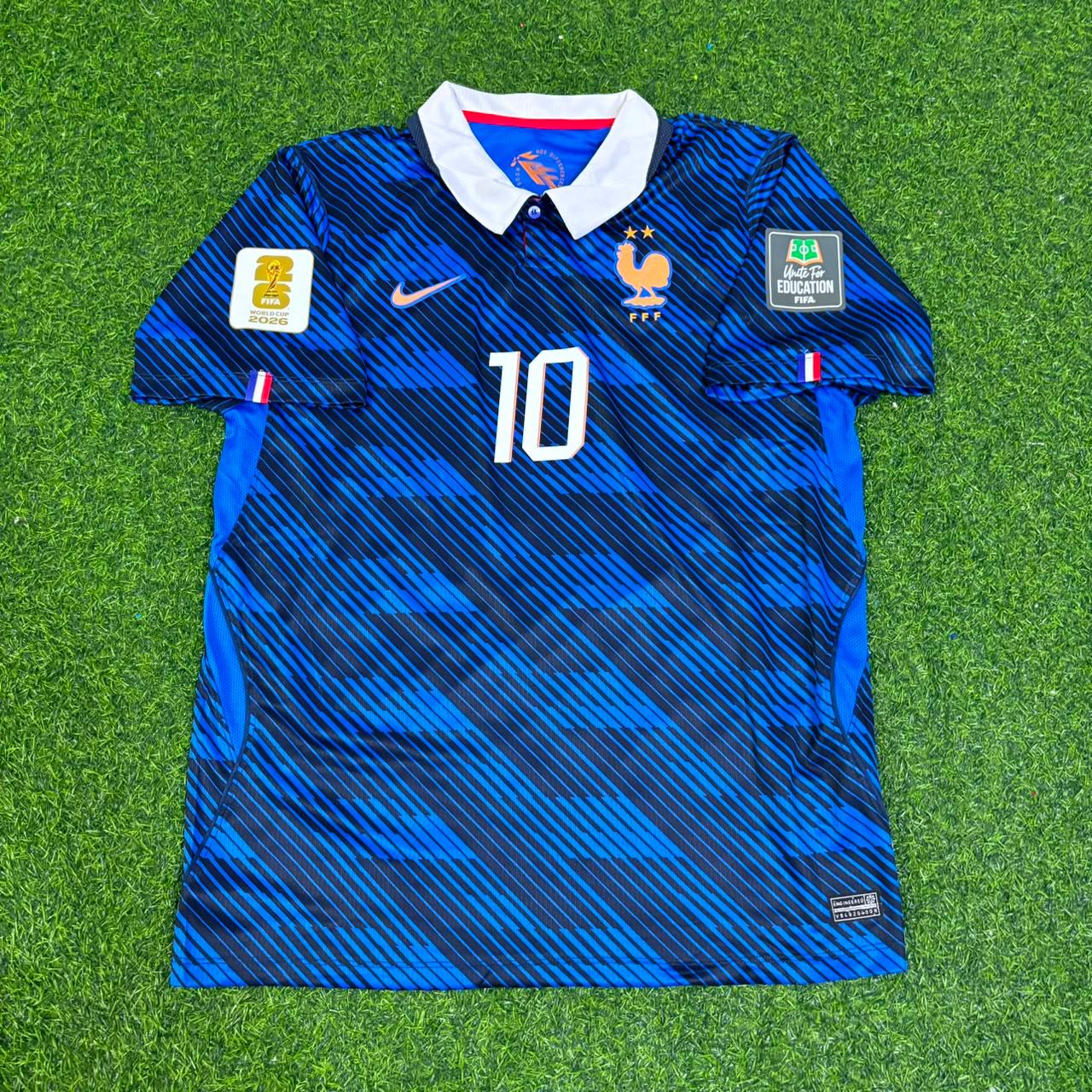 Kylian Mbappé #10 France Home 2026 World Cup Blue Football Jersey