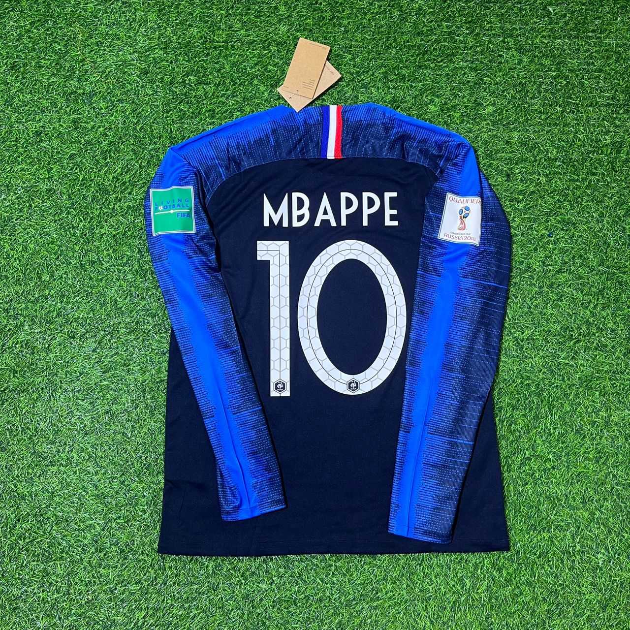 Kylian Mbappé France 2018 World Cup Final Long Sleeve Retro Football Jersey Kit