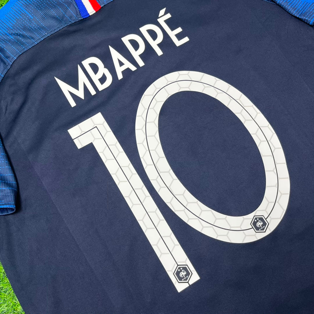 Kylian Mbappe France 2018 World Cup Final Retro Jersey Maillot Trikot Soccer Shirt