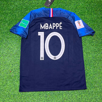 Kylian Mbappe France 2018 World Cup Final Retro Jersey Maillot Trikot Soccer Shirt