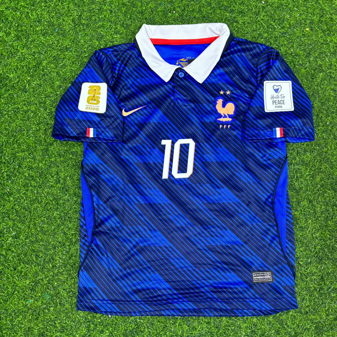 Kylian Mbappé France 2026 World Cup Blue Kids Football Jersey