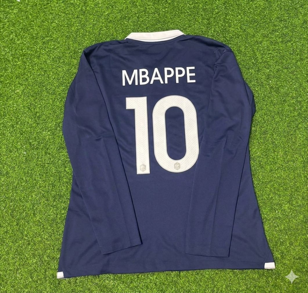 Kylian Mbappe #10 France Long Sleeve Football Jersey Trikot Maillot